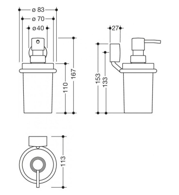 HEWI System 815 Soap Dispenser - Chrome